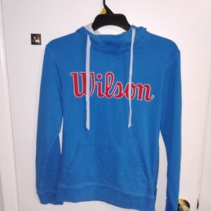 Wilson Hoodie in Blue with Red Accents